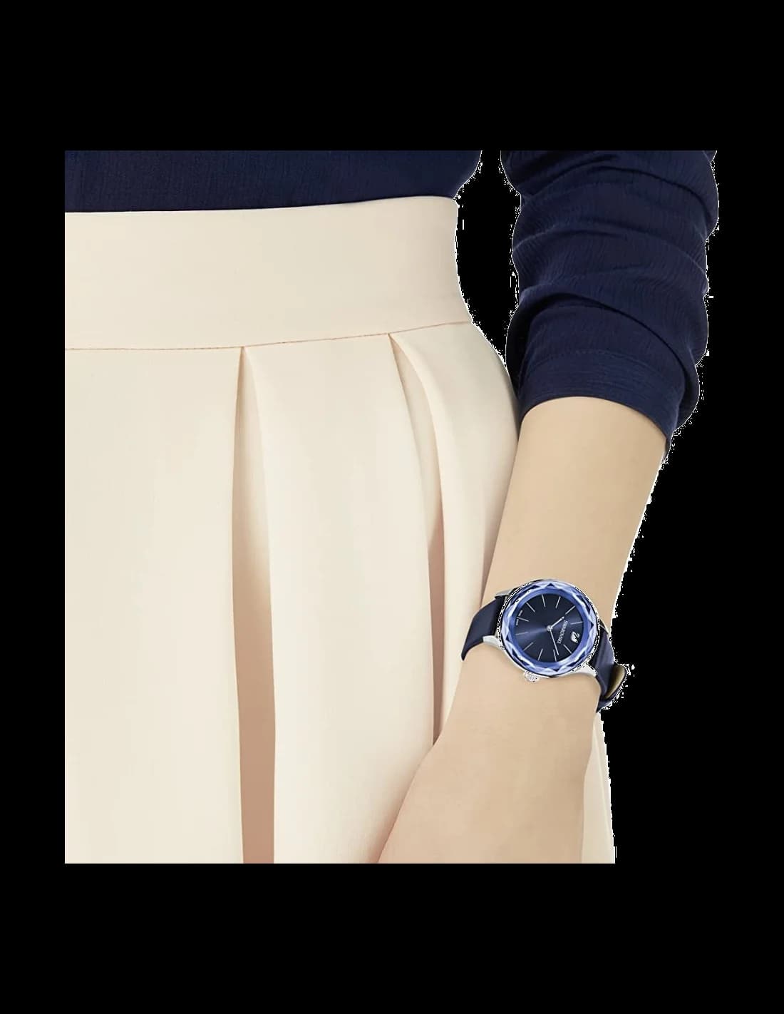Swarovski Octea Lux 5295349 Blue Dial Leather Strap Women's Watch vue 3