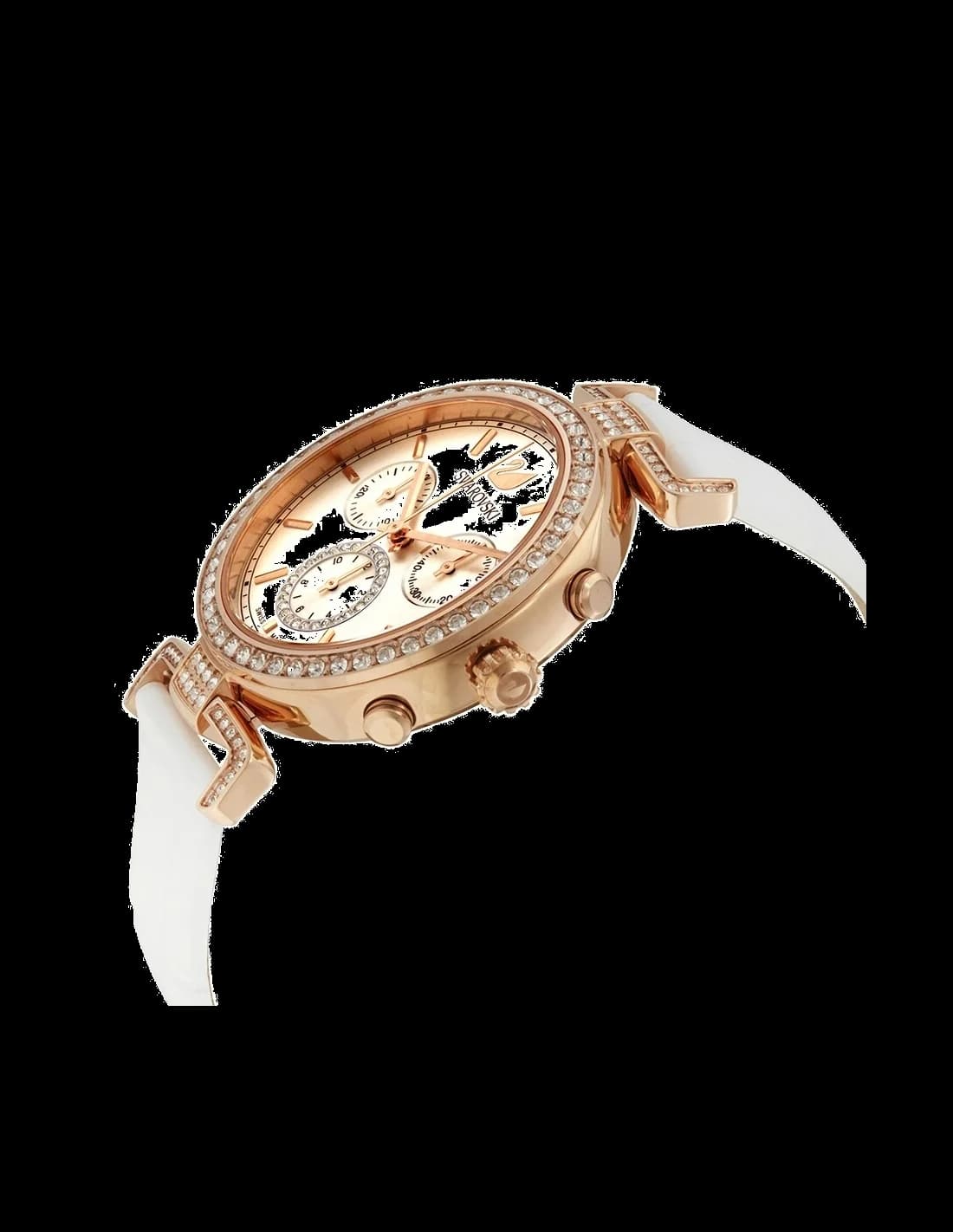 Swarovski 5295369 Era Journey White Leather Strap Watch with Diamonds vue 2