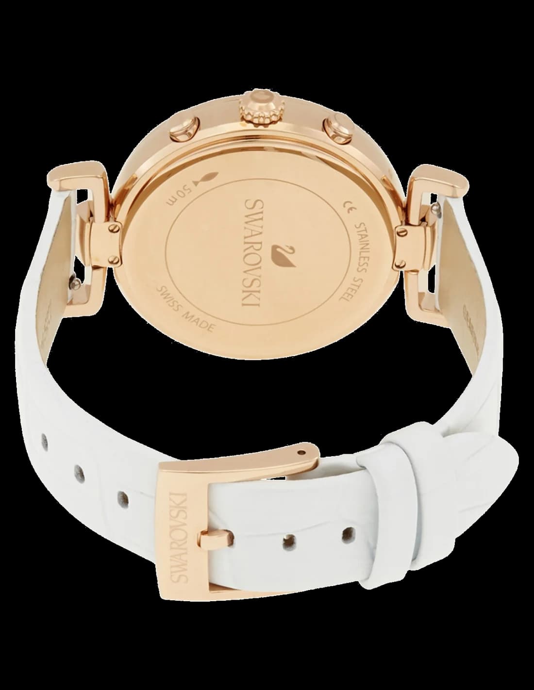 Swarovski 5295369 Era Journey White Leather Strap Watch with Diamonds vue 3