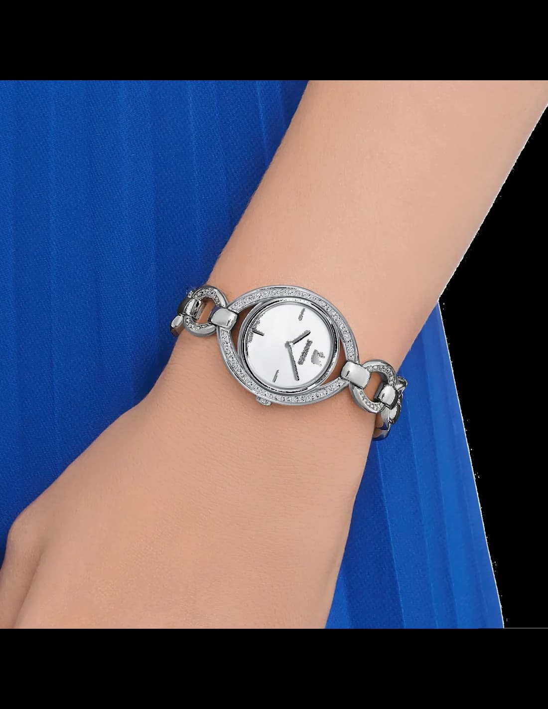 Swarovski 5376815 Stella Oval Silver Metal Watch vue 3