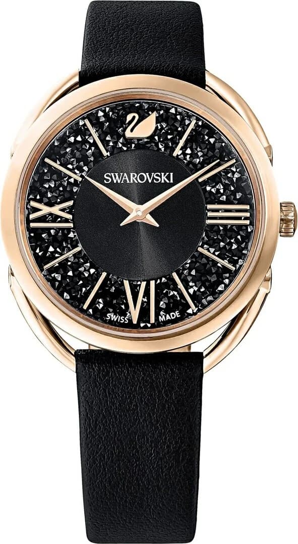 Montre Swarovski 5452452 Crystalline Glam Cuir Noir et Or Rose vue 2