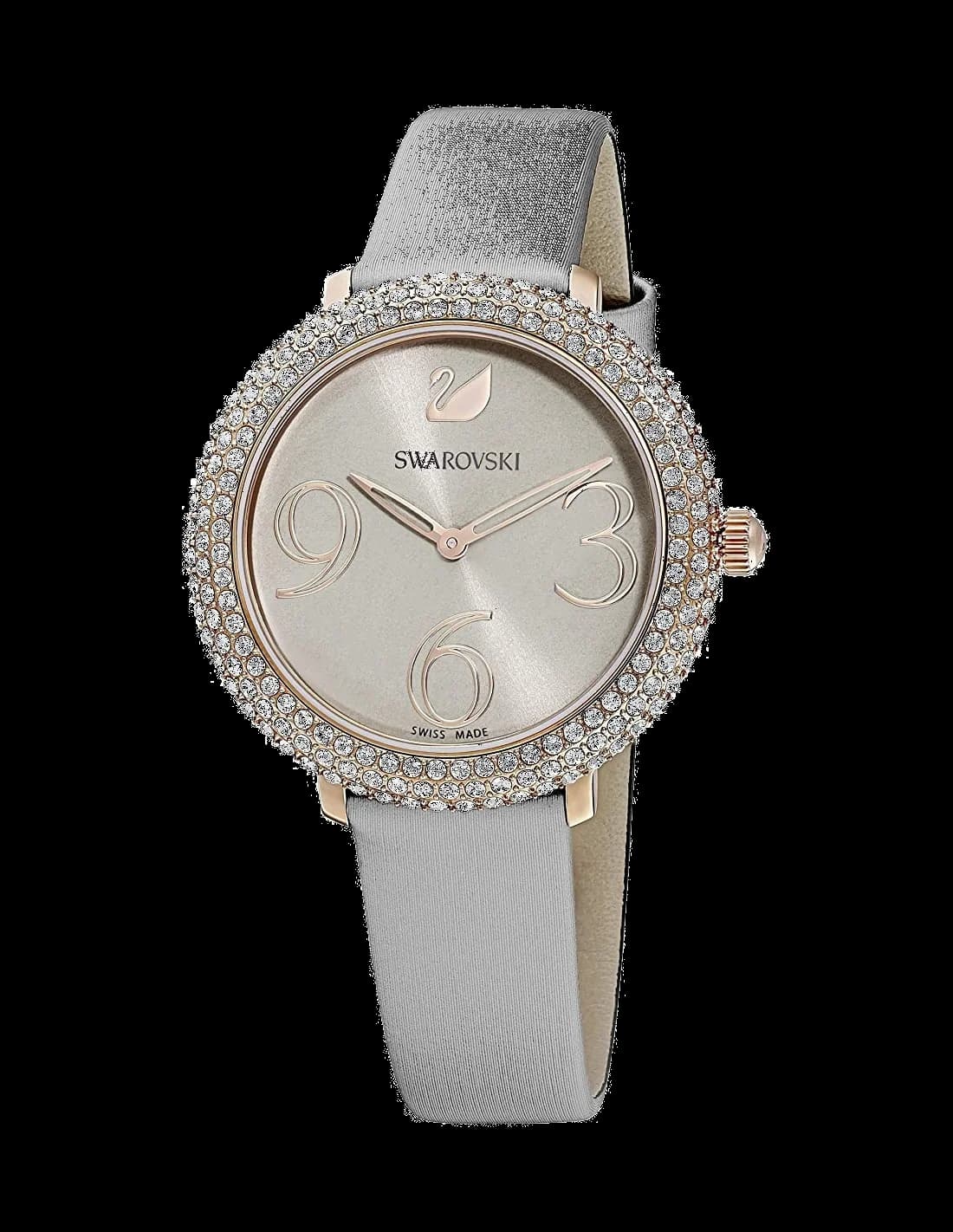 Women's Watch Swarovski 5484067 Crystal Frost with Gray Leather Strap