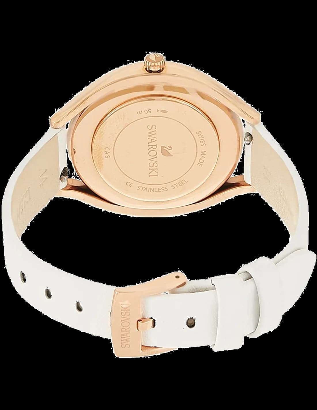 Swarovski Crystalline Aura 5519453 White Leather Strap Women's Watch vue 2