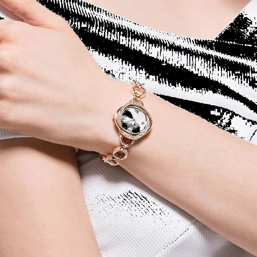 Swarovski 5547626 Crystal Flower Stainless Steel Rose Gold Women's Watch vue 3