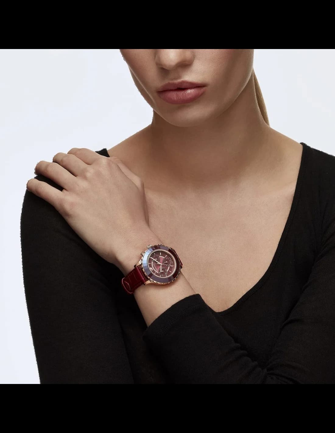 Swarovski 5547642 Octea Lux Chrono Red Leather Women's Watch vue 5