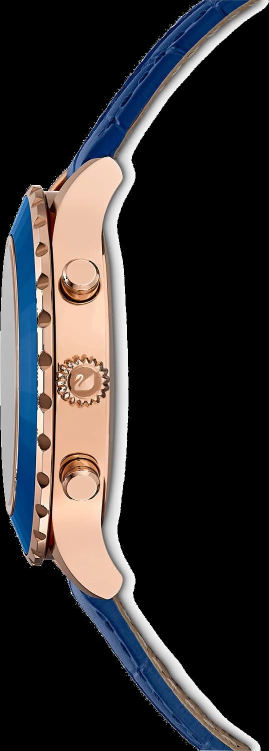 Swarovski 5563480 Octea Lux Chrono Blue Leather Strap Watch vue 3