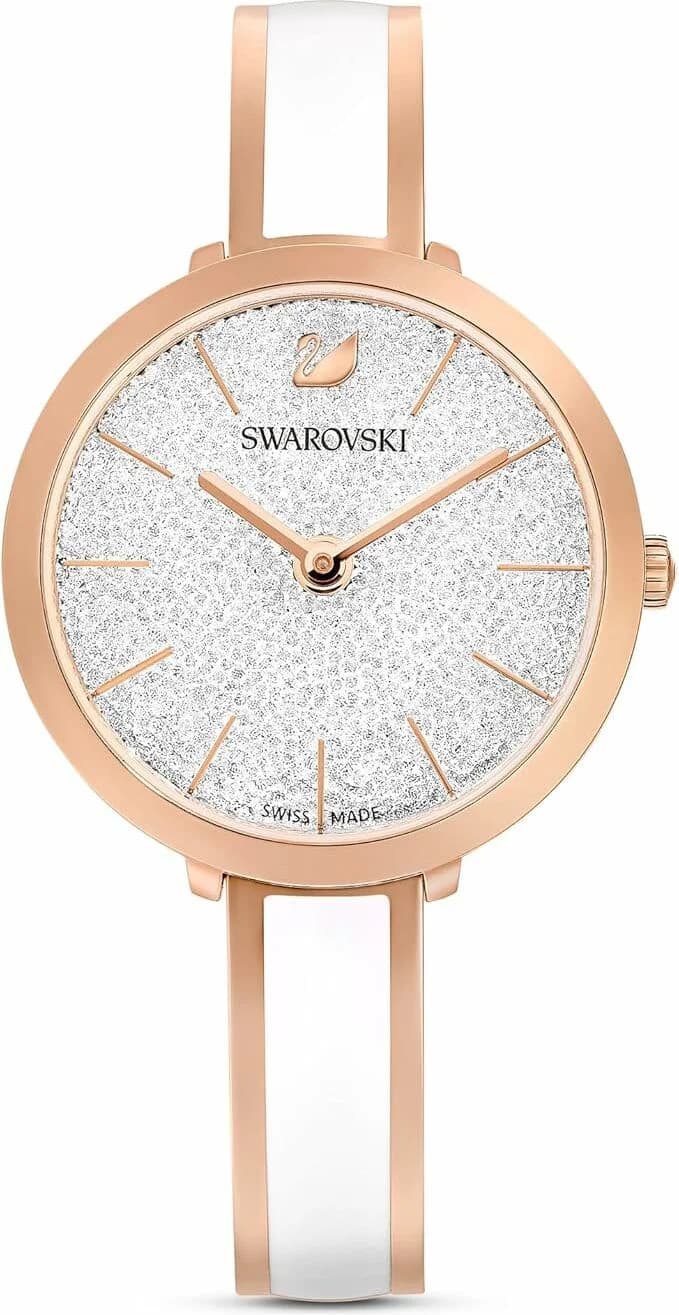 Swarovski 5580541 Crystalline Delight PVD Rose Gold and White Enamel Watch