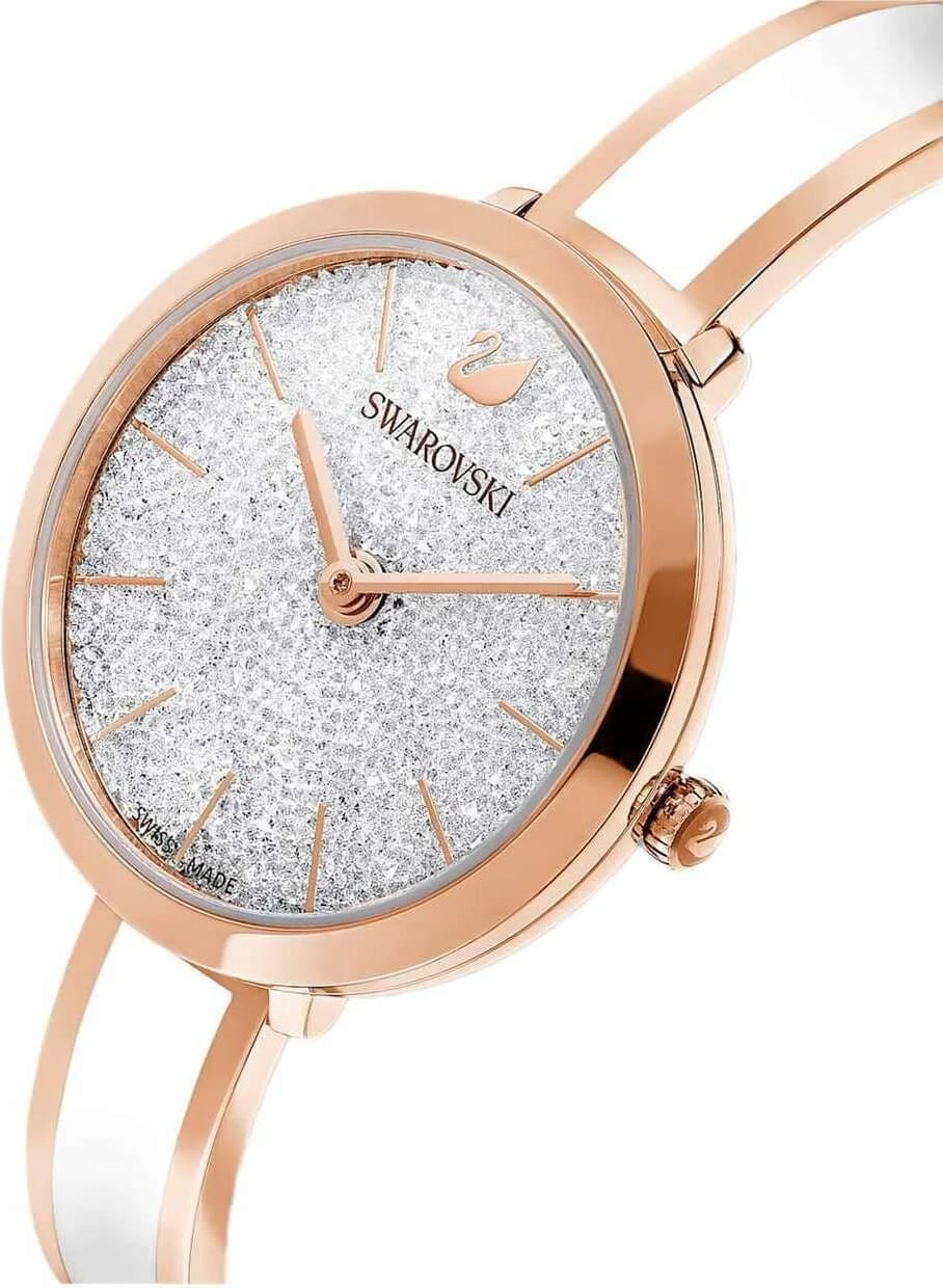 Swarovski 5580541 Crystalline Delight Stainless Steel PVD Rose Gold and White Enamel Women's Watch vue 3
