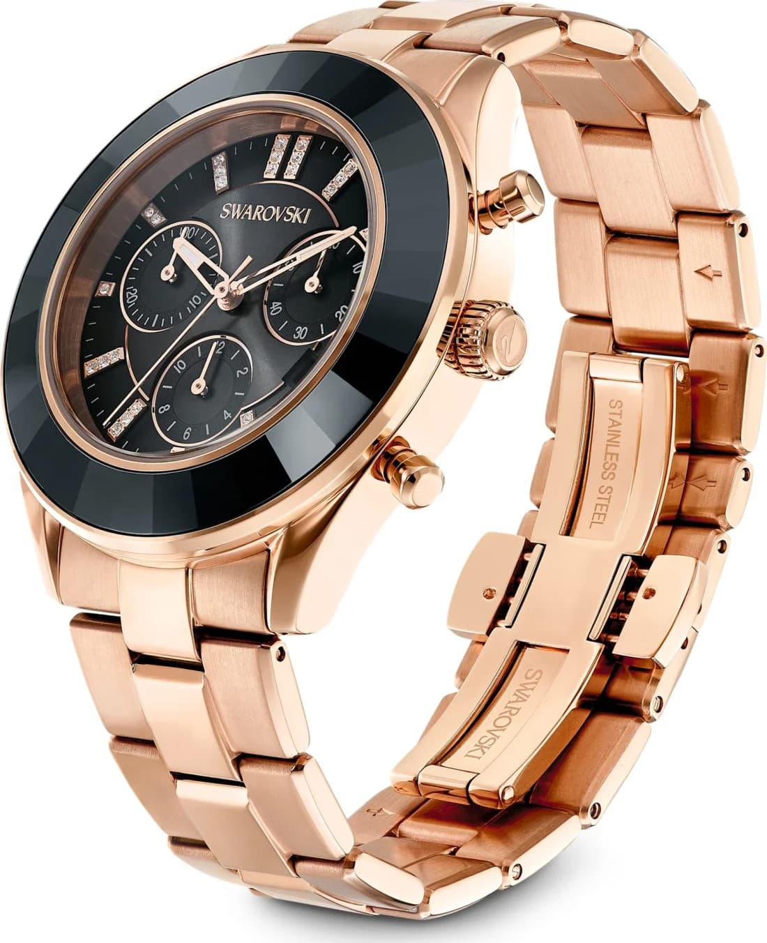 Swarovski Octea Lux Sport 5610478 Chronograph Rose Gold Metal Bracelet Watch vue 2