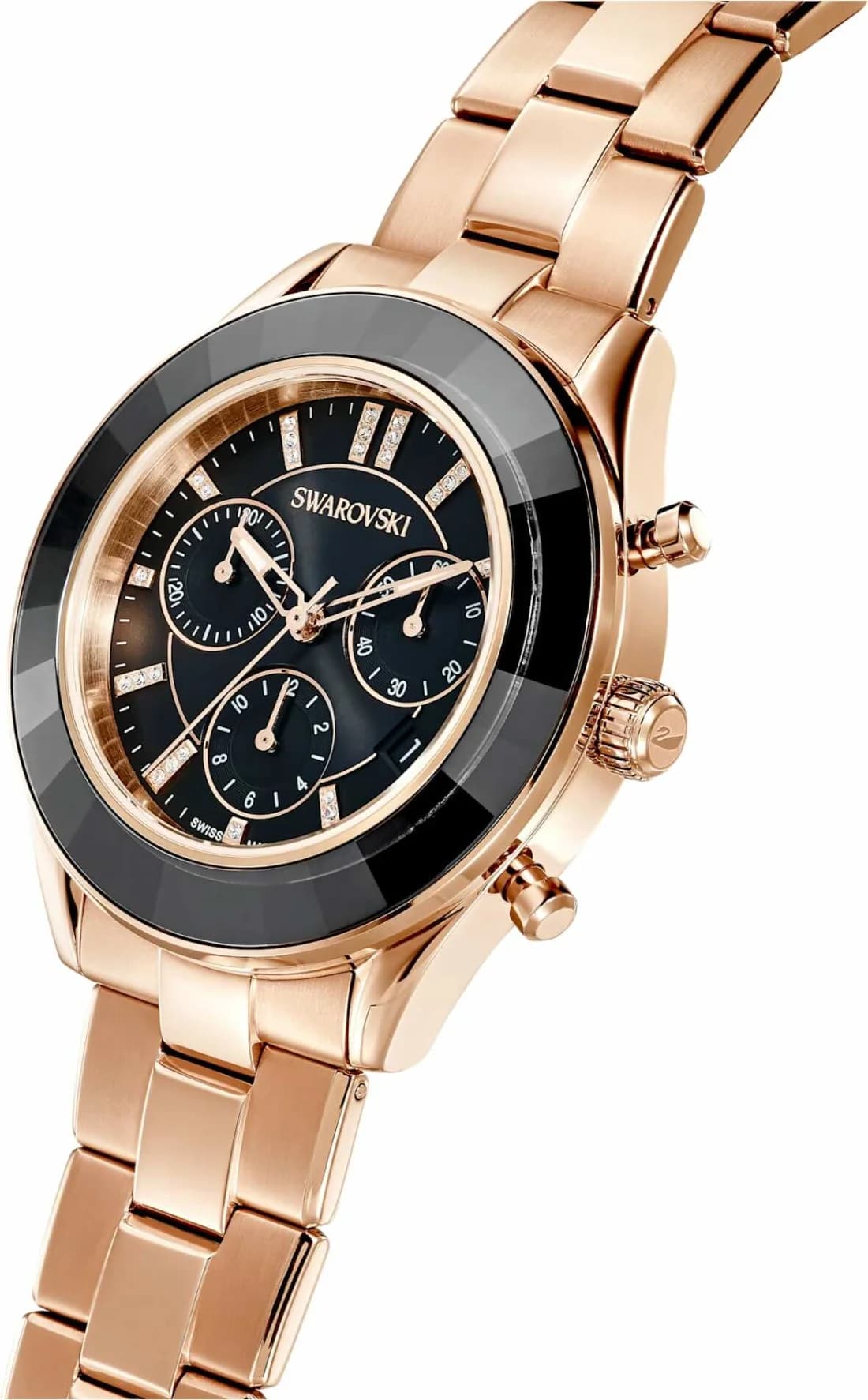 Swarovski Octea Lux Sport 5610478 Chronograph Rose Gold Metal Bracelet Watch vue 3