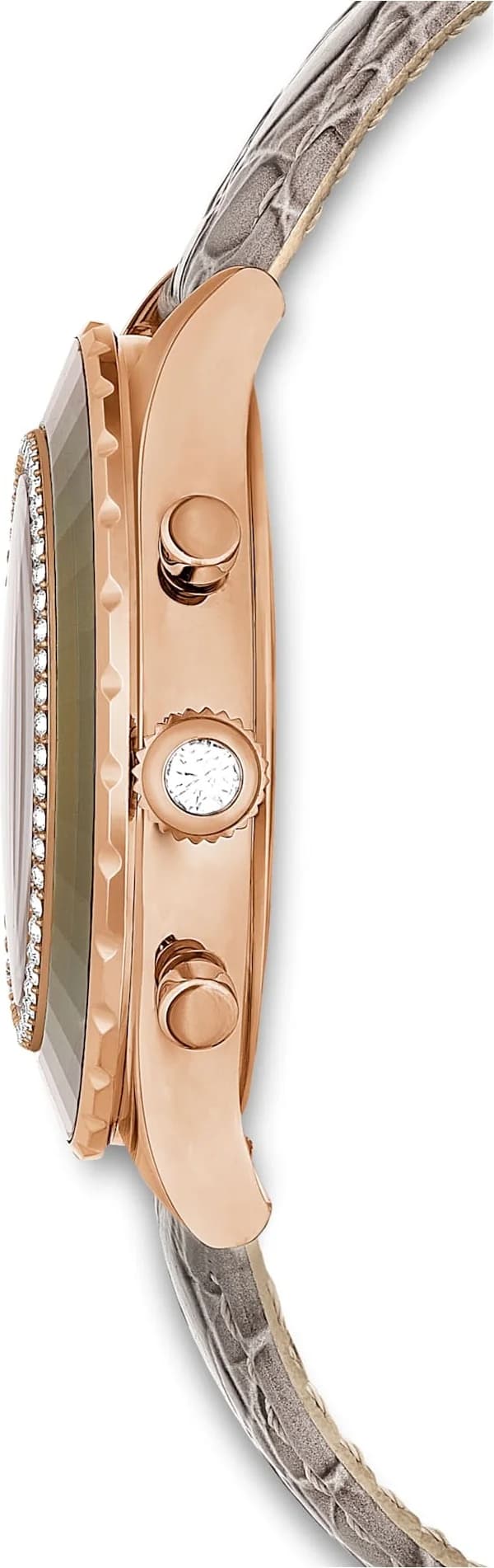 Swarovski Octea Lux Chrono 5671153 Grey Leather Strap Rose Gold Finish Watch vue 5