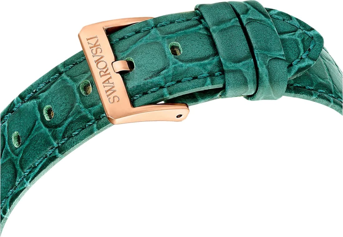 Swarovski Octea Lux Chrono 5672931 Green Leather Strap Rose Gold Finish Watch vue 7