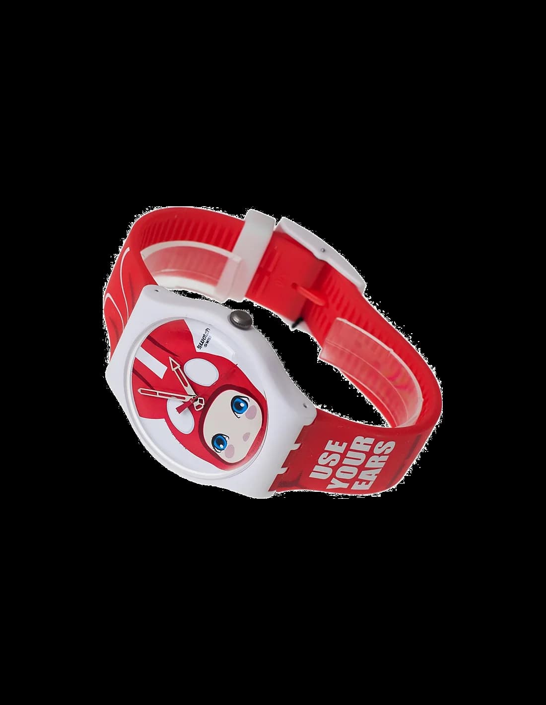 Montre Swatch SUOZ114 Rouge à motif Kawaii vue 2