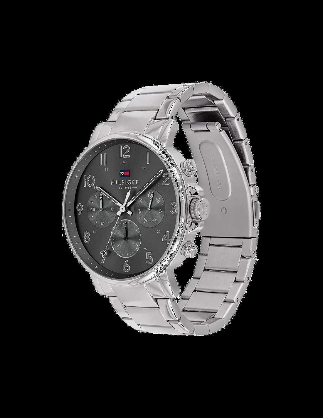 Montre Homme Tommy Hilfiger 1710382 Daniel Cadran Noir et Bracelet Cuir vue 2