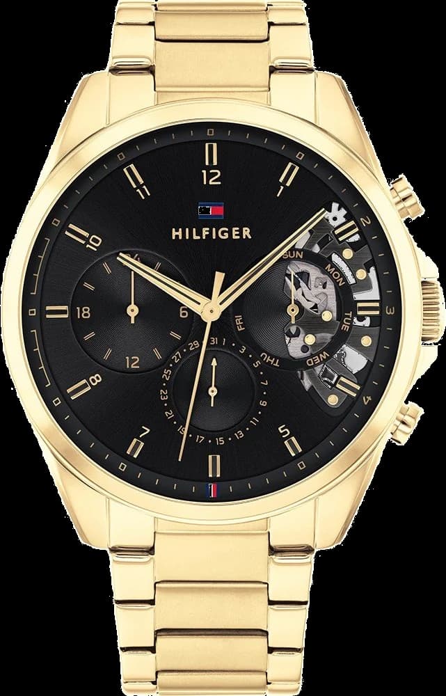 Montre Tommy Hilfiger 1710447 Baker en acier doré avec cadran squelette