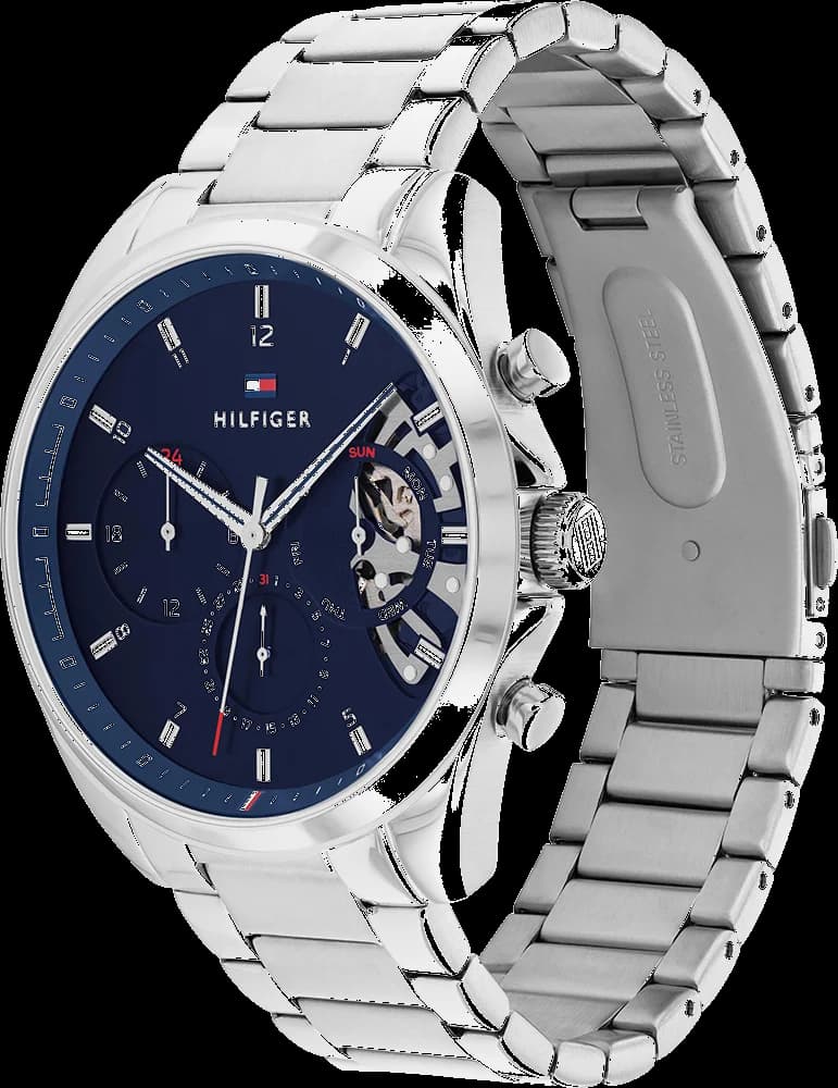 Tommy Hilfiger 1710448 Baker Polished Steel Watch with Deep Blue Dial vue 2