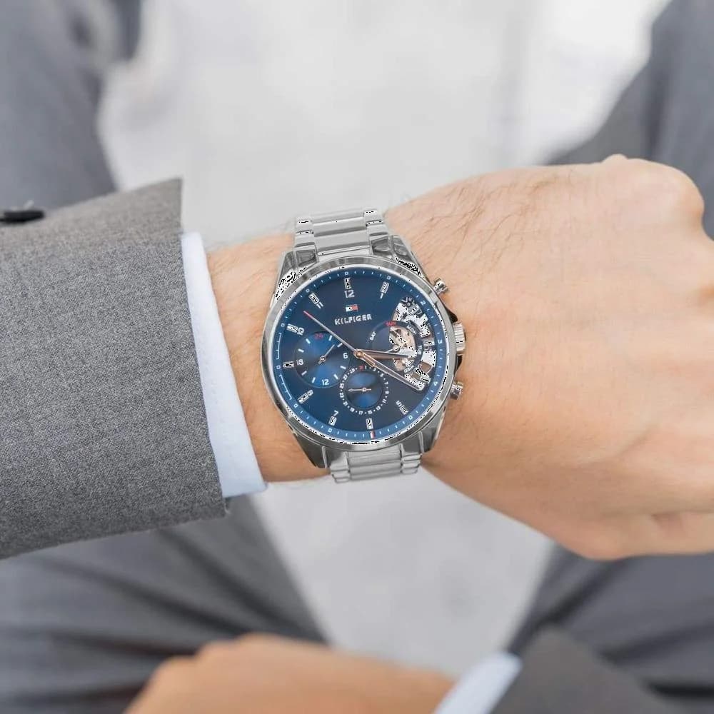 Tommy Hilfiger 1710448 Baker Polished Steel Watch with Deep Blue Dial vue 4