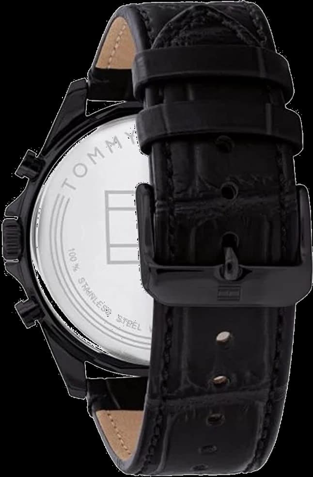 Tommy Hilfiger 1710452 Baker Skeleton Steel and Leather Strap Watch vue 2