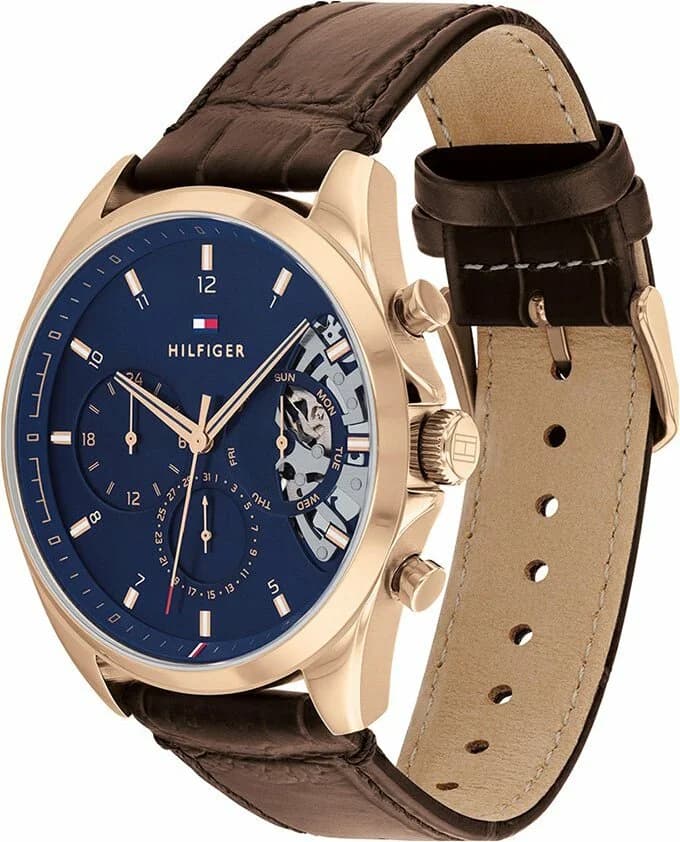 Montre Tommy Hilfiger 1710453 Baker Squelette en Acier et Bracelet Cuir vue 2