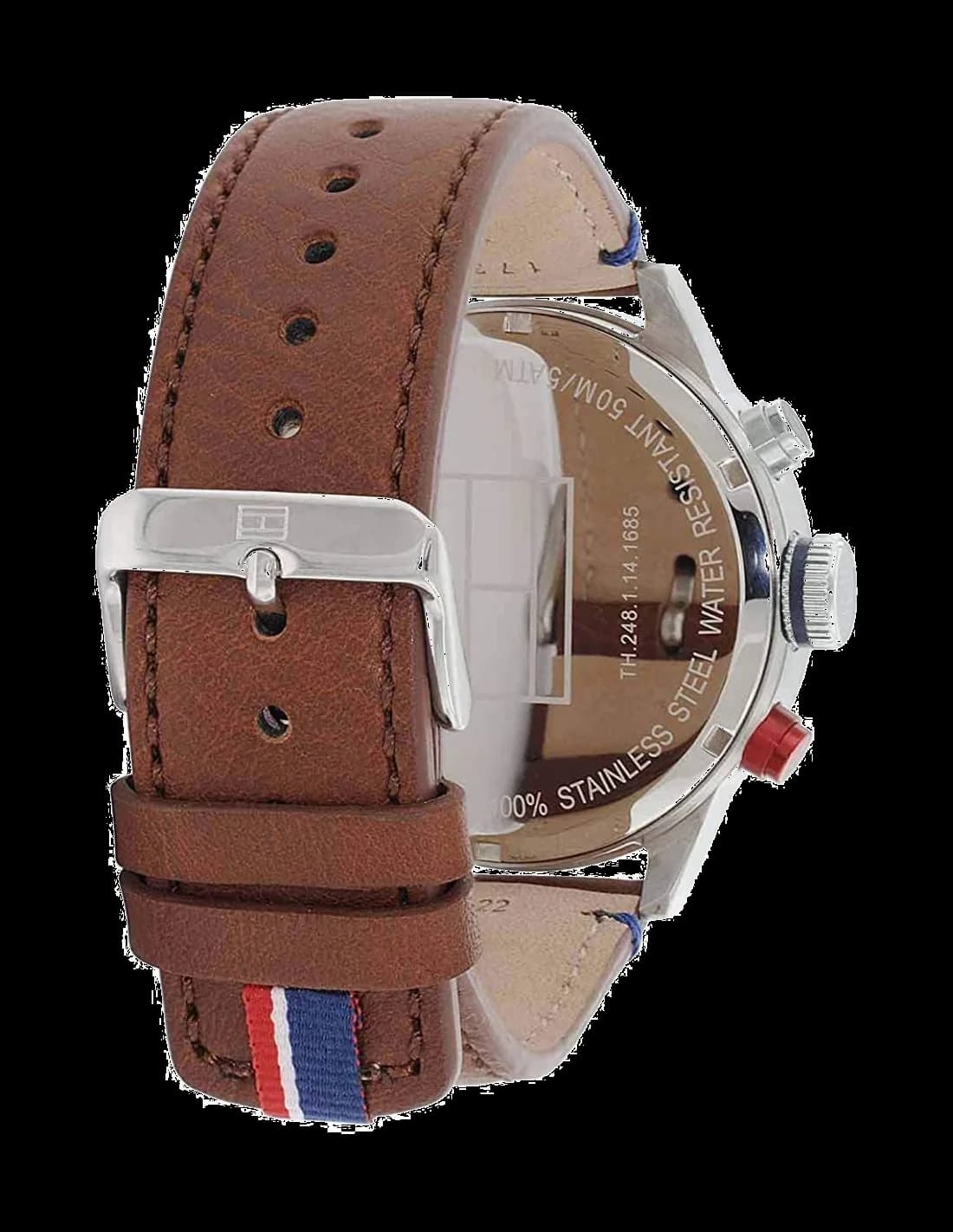 Montre Tommy Hilfiger 1791066 avec Boîtier en Acier et Bracelet en Cuir Marron vue 3