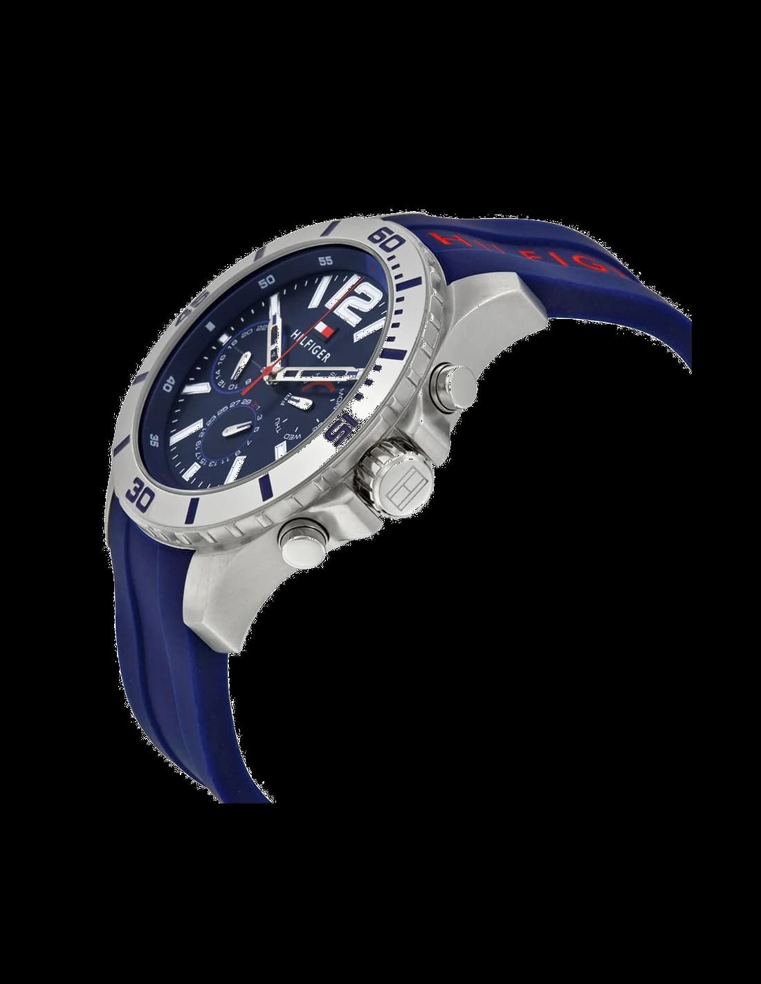 Tommy Hilfiger 1791142 Blue Silicone Strap Men's Watch vue 2