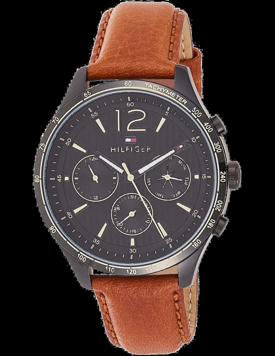 Montre Tommy Hilfiger 1791470 Cadran Bleu et Bracelet Cuir Brun