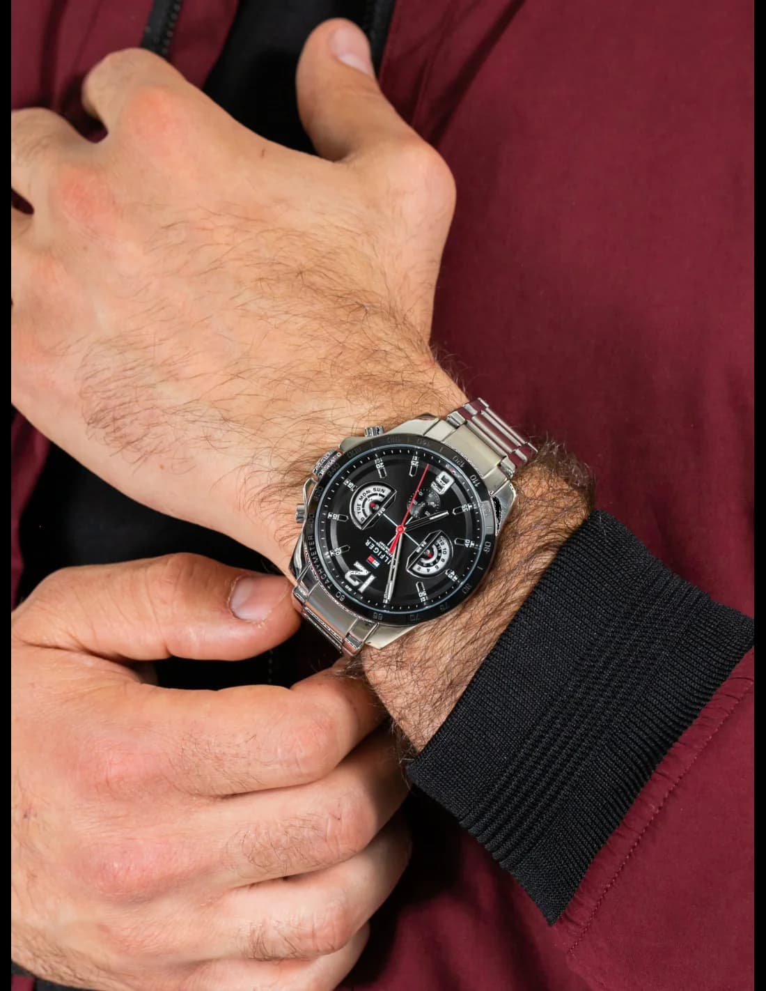 Tommy Hilfiger 1791472 Decker Chronograph Black Steel Watch vue 3