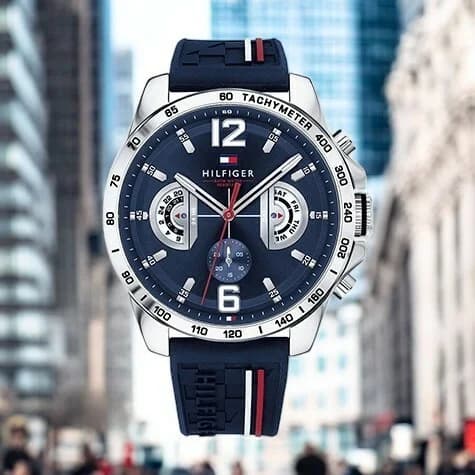 Montre Tommy Hilfiger 1791476 Decker Chronographe Homme Silicone Bleu vue 5
