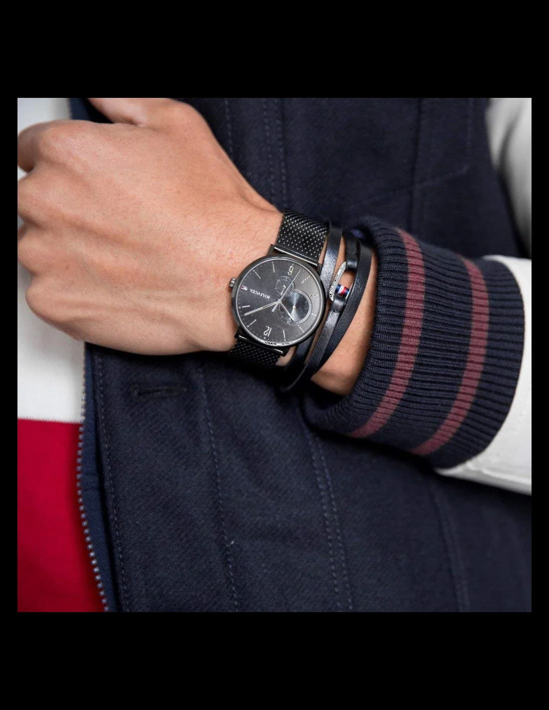 Tommy Hilfiger 1791507 Brooklyn Black Milanese Mesh Watch vue 3