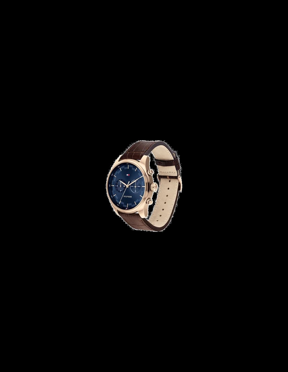Tommy Hilfiger Deacon 1791549 Men's Watch Blue Dial with Brown Leather Strap vue 2