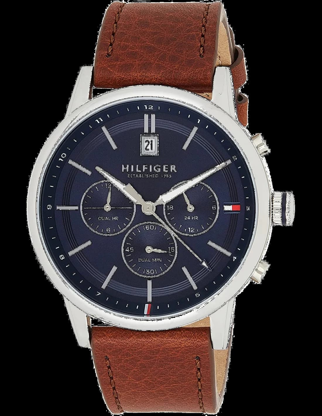 Montre Tommy Hilfiger 1791629 Kyle en Acier Poli et Cuir Marron
