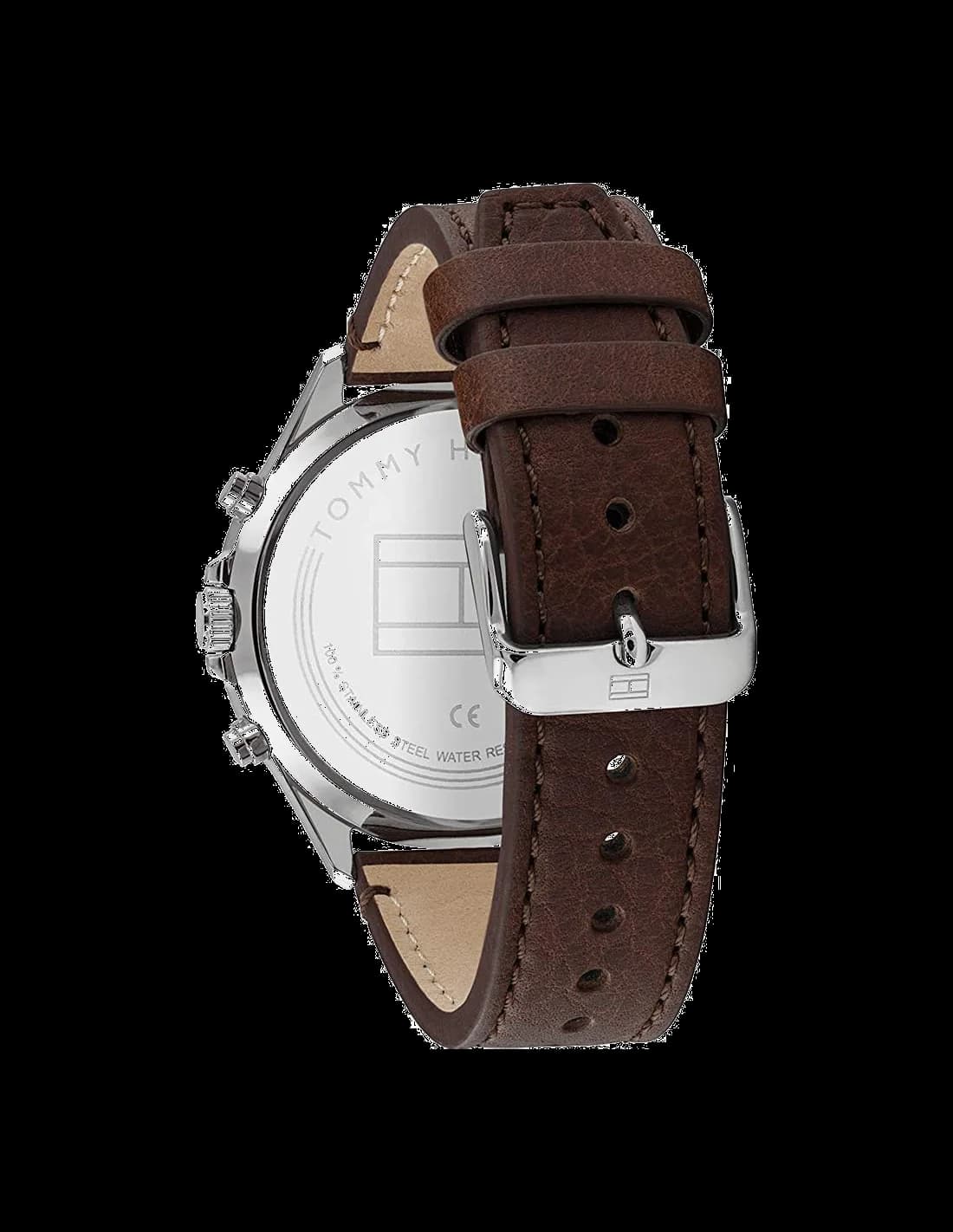 Montre Tommy Hilfiger 1791712 Boîtier Doré et Bracelet Cuir Marron vue 3