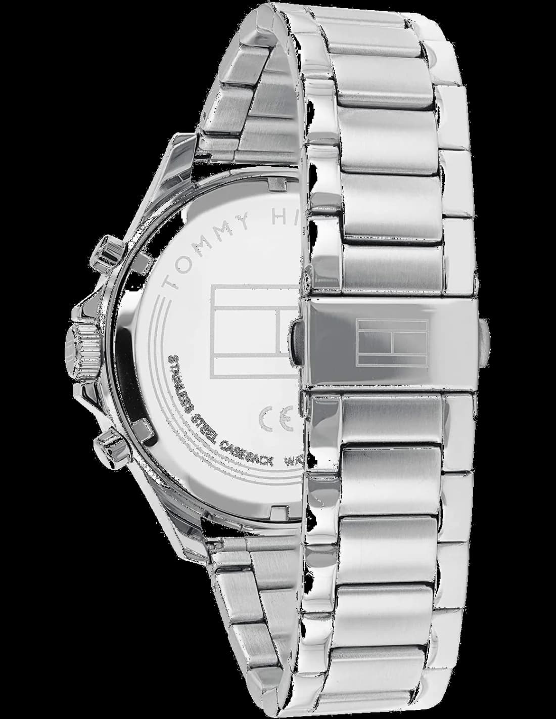 Montre Tommy Hilfiger 1791718 Chronographe Acier Bicolore Bleu et Rouge vue 3
