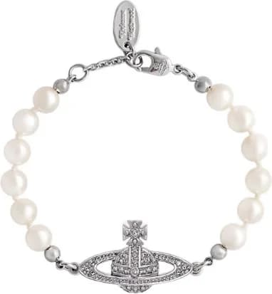 Bracelet Vivienne Westwood bas relief en perles blanches vue 2