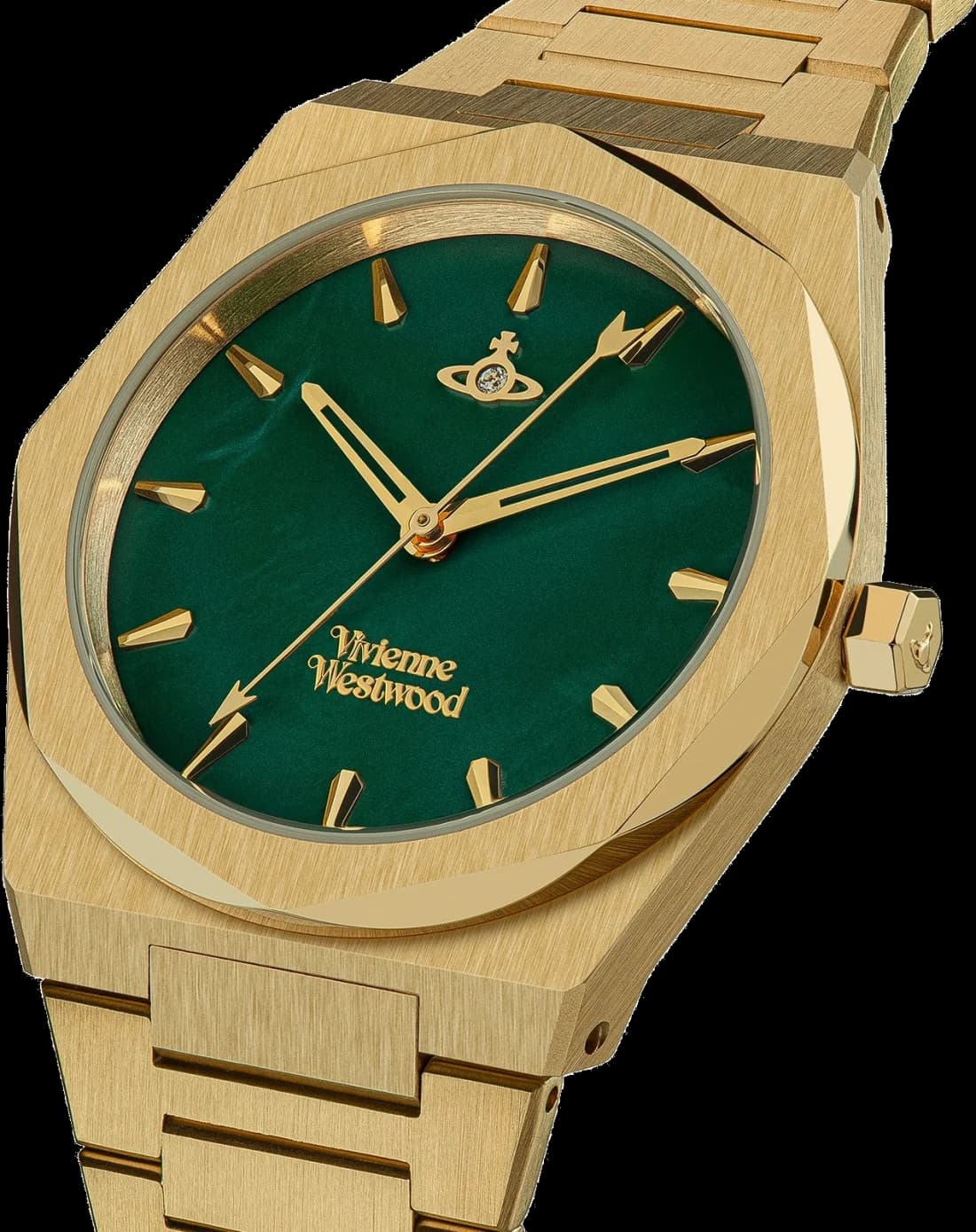 Vivienne Westwood Limehouse VV244GRGD Gold Stainless Steel Bracelet Green Dial Women's Watch vue 2