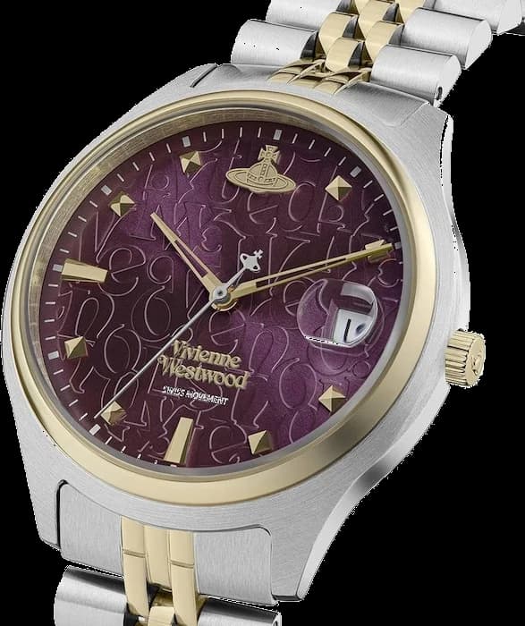 Vivienne Westwood Camberwell VV261BYSG Two-Tone Steel Bracelet Purple Dial Women's Watch vue 2