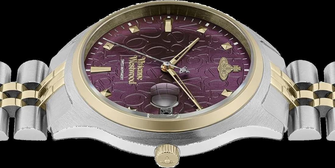 Vivienne Westwood Camberwell VV261BYSG Two-Tone Steel Bracelet Purple Dial Women's Watch vue 4