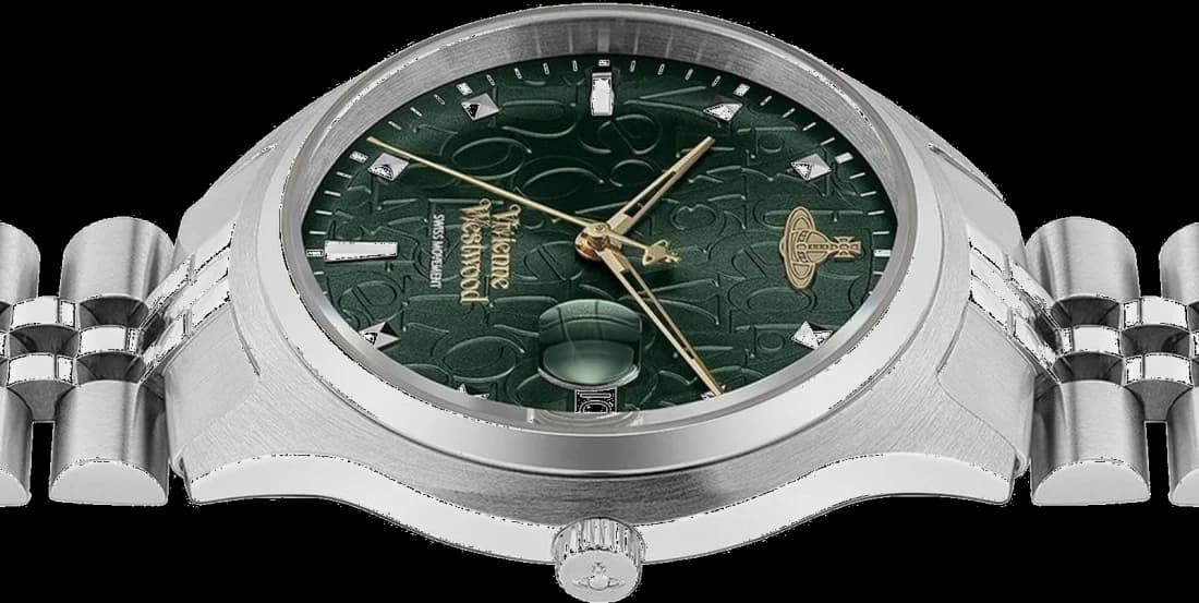 Vivienne Westwood VV261GRSL Stainless Steel Bracelet and Deep Green Dial Watch vue 3