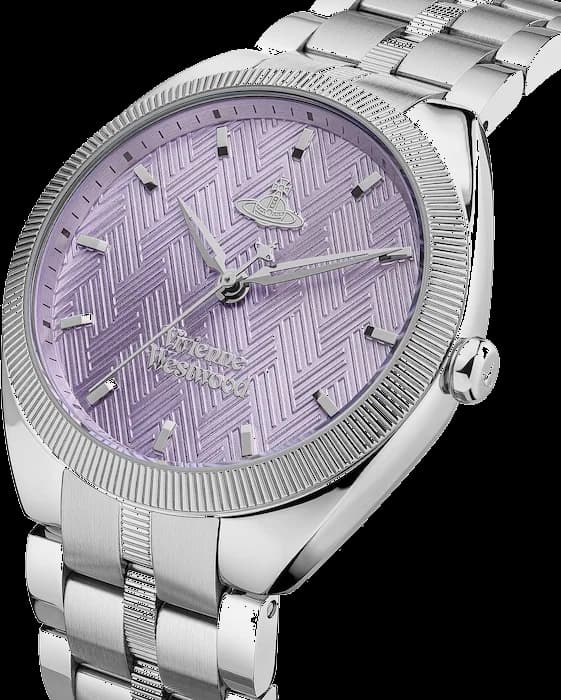 Vivienne Westwood The Mews VV281PPSL Silver Steel Bracelet Purple Dial Women's Watch vue 2