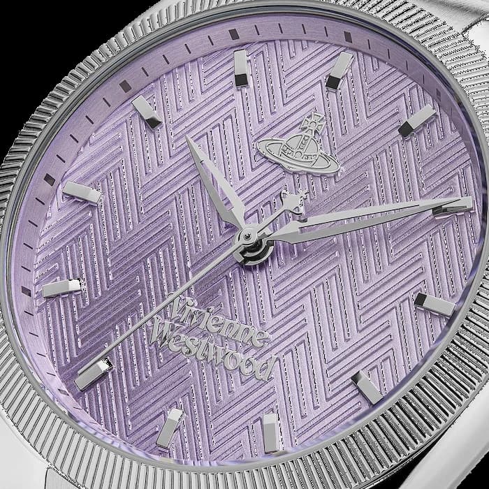 Vivienne Westwood The Mews VV281PPSL Silver Steel Bracelet Purple Dial Women's Watch vue 4