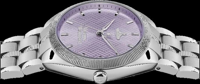 Vivienne Westwood The Mews VV281PPSL Silver Steel Bracelet Purple Dial Women's Watch vue 5