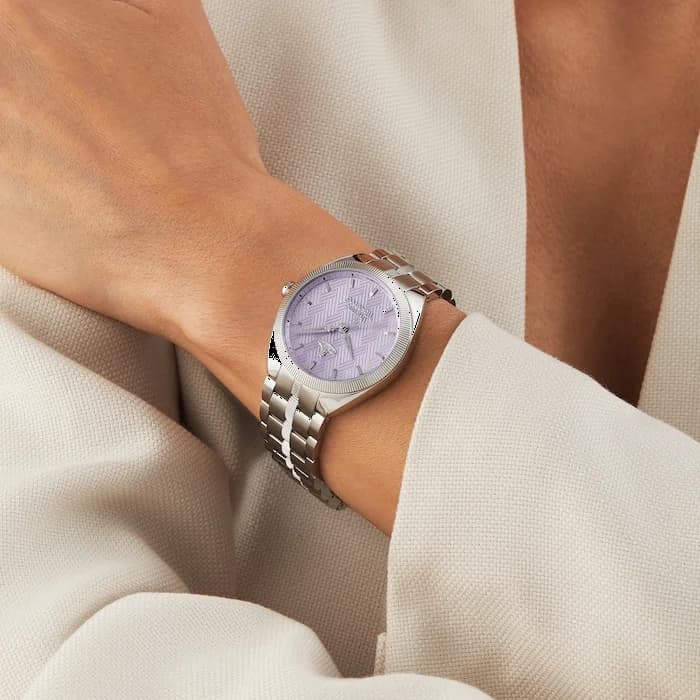 Vivienne Westwood The Mews VV281PPSL Silver Steel Bracelet Purple Dial Women's Watch vue 6