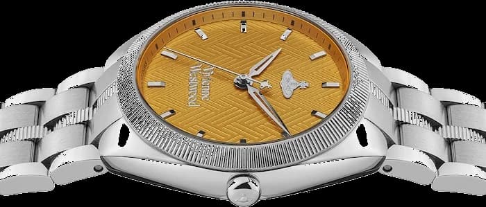 Vivienne Westwood The Mews VV281TNSL Silver Steel Bracelet Orange Dial Women's Watch vue 3