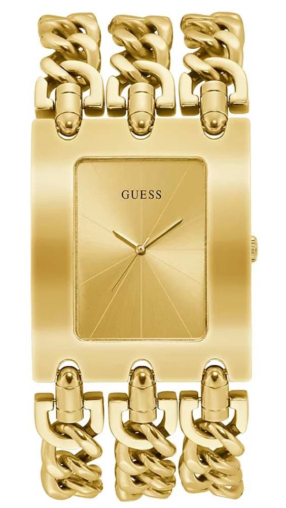 Guess W1274L2 montre femme, cadran or sur bracelet acier maille chaîne
