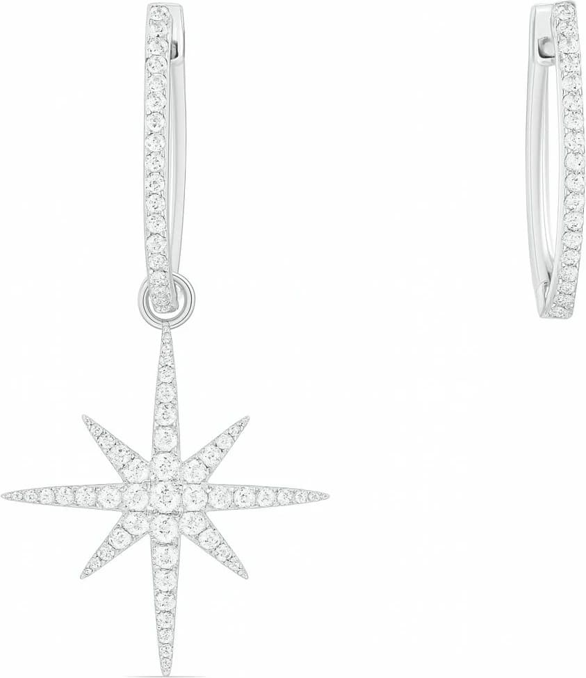 Boucles d'oreilles APM Monaco asymétriques Météorites et son Anneau