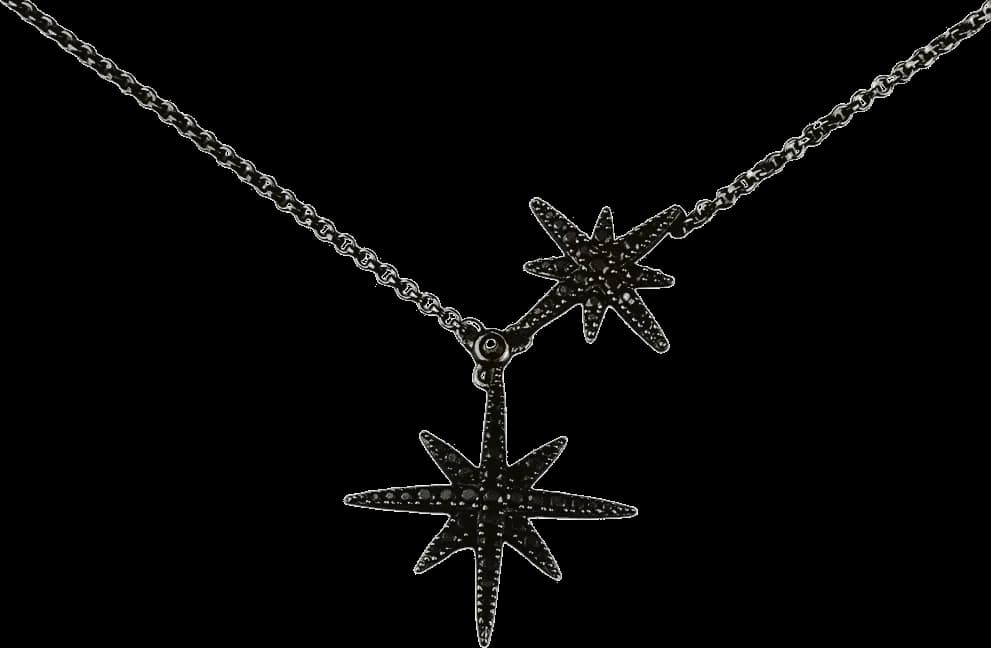 Collier ajustable APM Monaco Double Météorites en métal rhodié noir