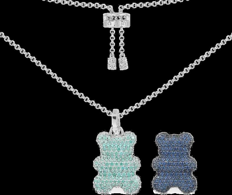 Collier APM Monaco ajustable Yummy Bear Captain motif ourson pavé de cristaux