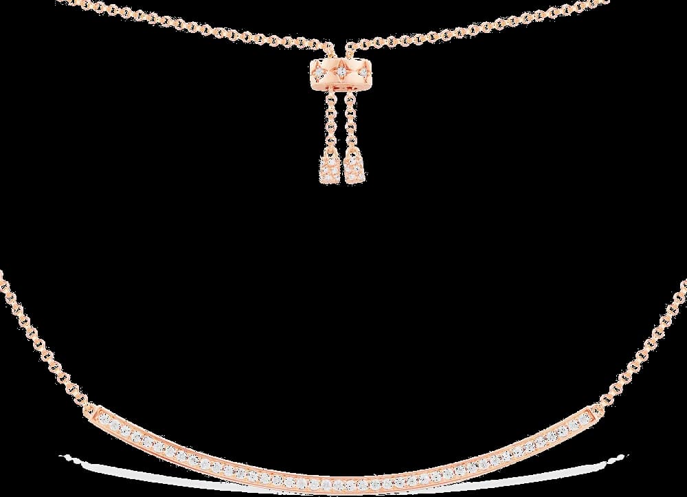 Collier APM Monaco ajustable arc serti en métal plaqué or rose