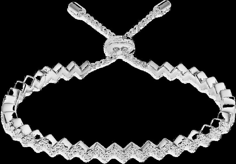 Bracelet ajustable APM Monaco up and down en argent incrusté de cristaux