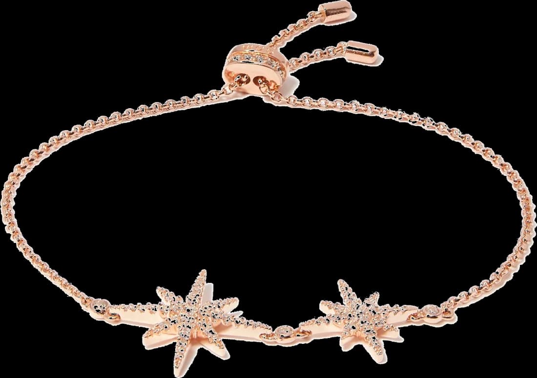 Bracelet APM Monaco ajustable double météorites placage or rose